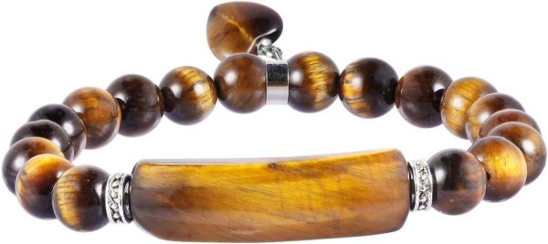 TUMBEELLUWA Healing Stone Bracelet 8mm Beads Chakra Crystal Energy Heart Charm Bracelet Handmade Jewelry for Women - Image 8