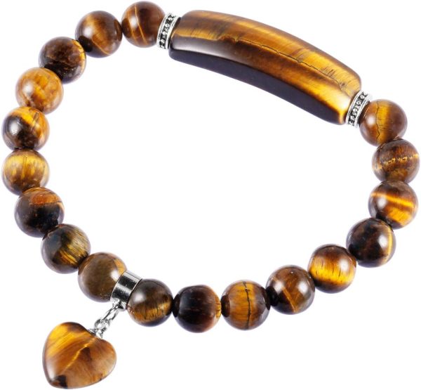 TUMBEELLUWA Healing Stone Bracelet 8mm Beads Chakra Crystal Energy Heart Charm Bracelet Handmade Jewelry for Women - Image 9