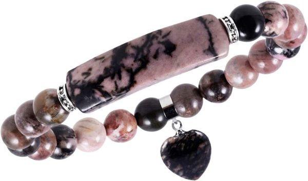 TUMBEELLUWA Healing Stone Bracelet 8mm Beads Chakra Crystal Energy Heart Charm Bracelet Handmade Jewelry for Women - Image 11
