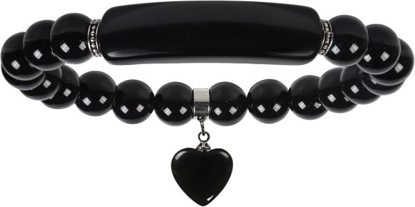 TUMBEELLUWA Healing Stone Bracelet 8mm Beads Chakra Crystal Energy Heart Charm Bracelet Handmade Jewelry for Women - Image 12