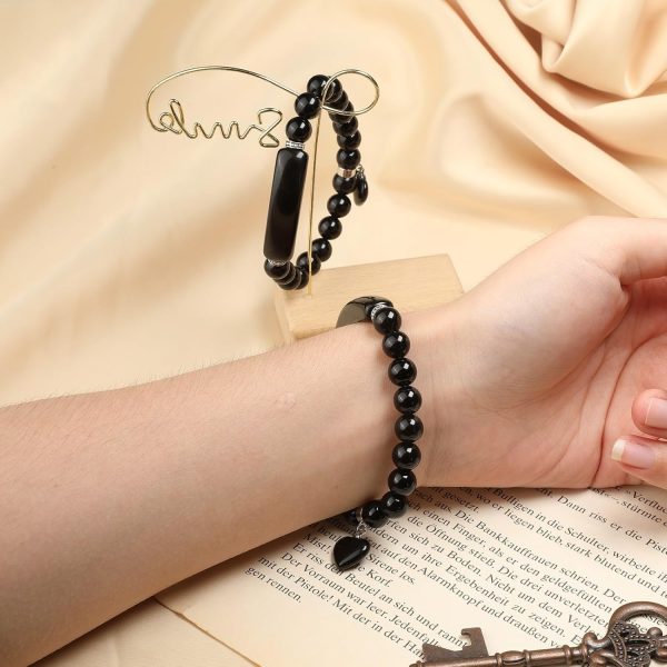 TUMBEELLUWA Healing Stone Bracelet 8mm Beads Chakra Crystal Energy Heart Charm Bracelet Handmade Jewelry for Women - Image 15