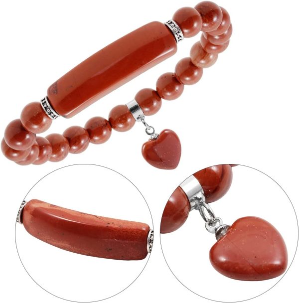 TUMBEELLUWA Healing Stone Bracelet 8mm Beads Chakra Crystal Energy Heart Charm Bracelet Handmade Jewelry for Women - Image 19