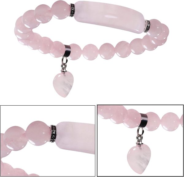 TUMBEELLUWA Healing Stone Bracelet 8mm Beads Chakra Crystal Energy Heart Charm Bracelet Handmade Jewelry for Women - Image 23