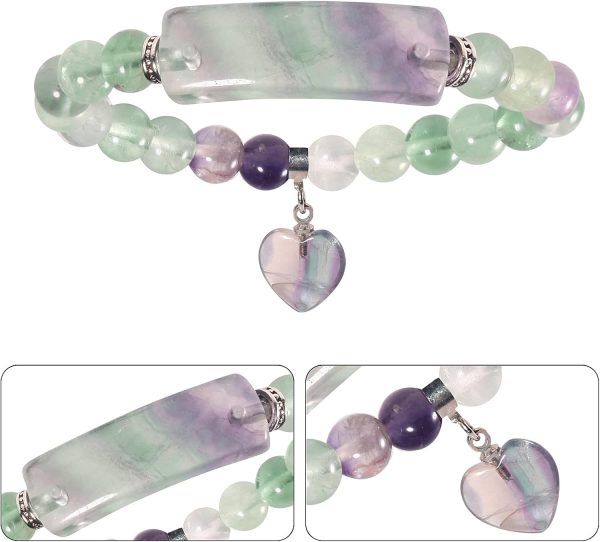 TUMBEELLUWA Healing Stone Bracelet 8mm Beads Chakra Crystal Energy Heart Charm Bracelet Handmade Jewelry for Women - Image 26