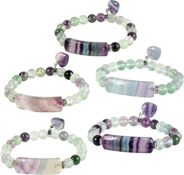 TUMBEELLUWA Healing Stone Bracelet 8mm Beads Chakra Crystal Energy Heart Charm Bracelet Handmade Jewelry for Women - Image 27