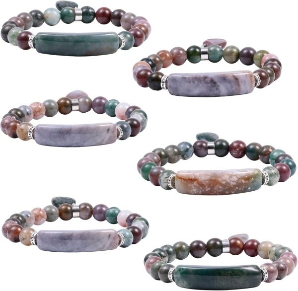 TUMBEELLUWA Healing Stone Bracelet 8mm Beads Chakra Crystal Energy Heart Charm Bracelet Handmade Jewelry for Women - Image 30