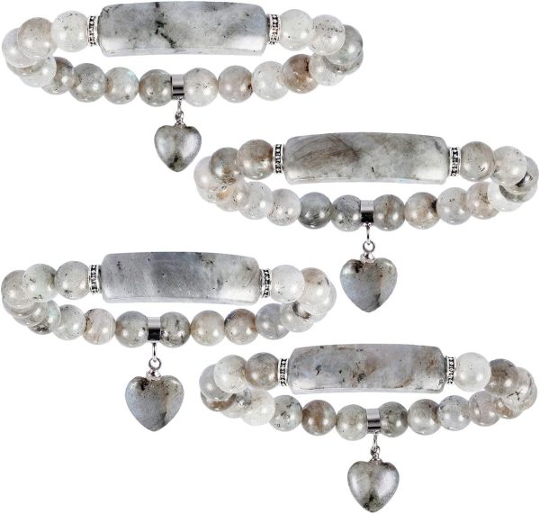 TUMBEELLUWA Healing Stone Bracelet 8mm Beads Chakra Crystal Energy Heart Charm Bracelet Handmade Jewelry for Women - Image 36
