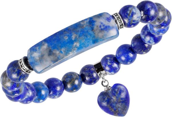TUMBEELLUWA Healing Stone Bracelet 8mm Beads Chakra Crystal Energy Heart Charm Bracelet Handmade Jewelry for Women - Image 37