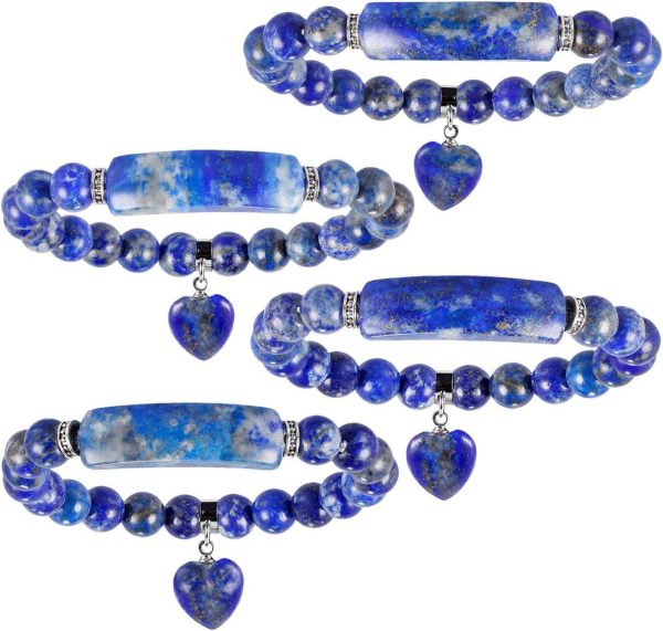 TUMBEELLUWA Healing Stone Bracelet 8mm Beads Chakra Crystal Energy Heart Charm Bracelet Handmade Jewelry for Women - Image 40
