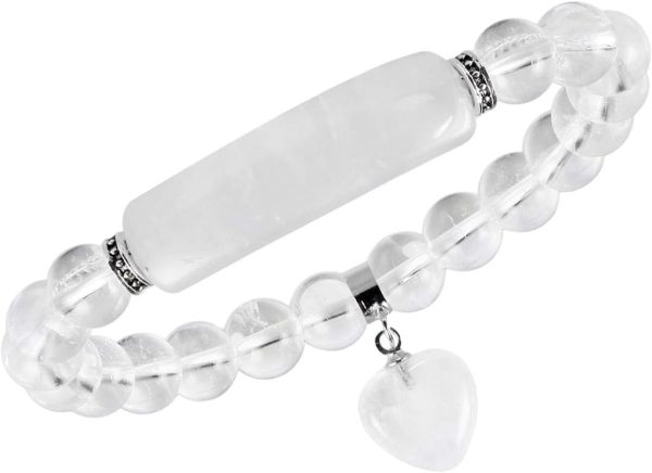 TUMBEELLUWA Healing Stone Bracelet 8mm Beads Chakra Crystal Energy Heart Charm Bracelet Handmade Jewelry for Women - Image 41