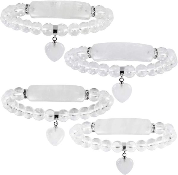 TUMBEELLUWA Healing Stone Bracelet 8mm Beads Chakra Crystal Energy Heart Charm Bracelet Handmade Jewelry for Women - Image 45
