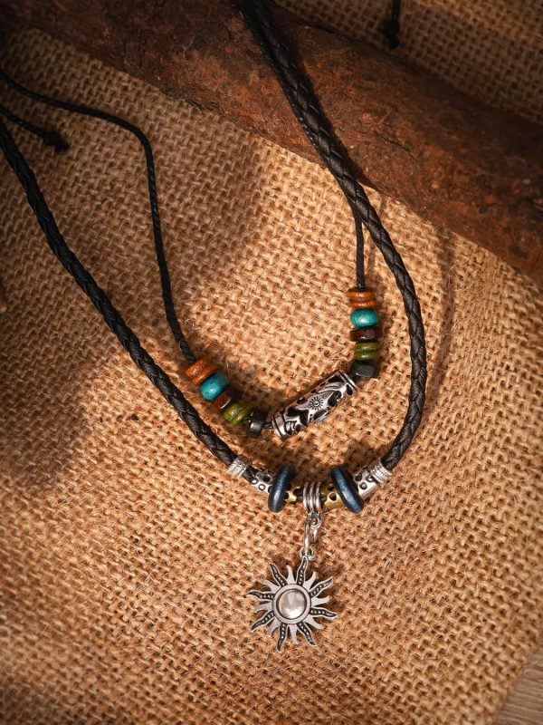 MINACHI Layered Boho Wood Bead Choker Necklace, Hollow Flower Charm, Personality Jewelry for Men and Women - Image 6