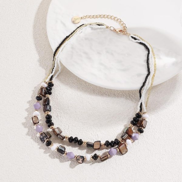 Coiris Layered Shell Beaded Necklaces for Women Handmade Boho Colored Bead Choker Necklace Holiday Style Costume Jewelry for Women - Image 15
