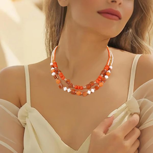 Coiris Layered Shell Beaded Necklaces for Women Handmade Boho Colored Bead Choker Necklace Holiday Style Costume Jewelry for Women - Image 20