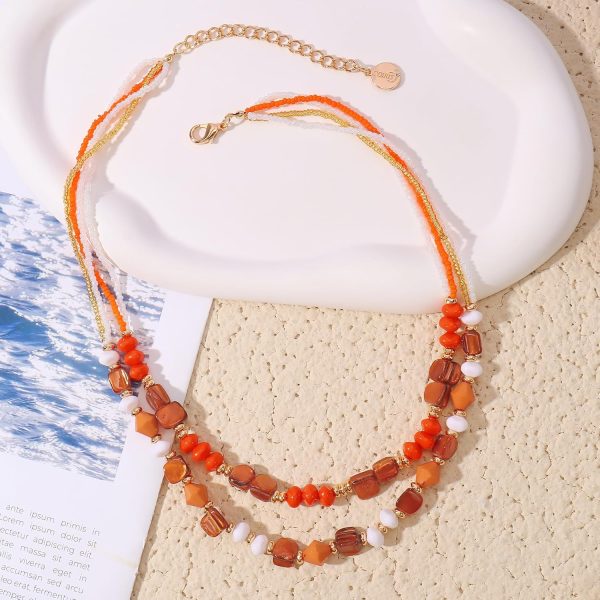 Coiris Layered Shell Beaded Necklaces for Women Handmade Boho Colored Bead Choker Necklace Holiday Style Costume Jewelry for Women - Image 23
