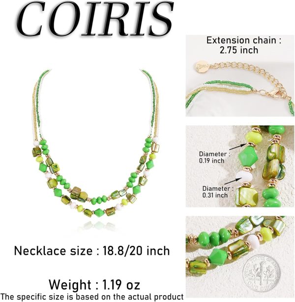 Coiris Layered Shell Beaded Necklaces for Women Handmade Boho Colored Bead Choker Necklace Holiday Style Costume Jewelry for Women - Image 31