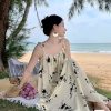 Raffia Hoop Earrings for Women Fun Boho Summer Beach Earrings Lightweight Handmade Straw Wicker Rattan Dangle Earrings Statement Geometric Round Drop Earrings - Image 2
