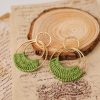 Raffia Hoop Earrings for Women Fun Boho Summer Beach Earrings Lightweight Handmade Straw Wicker Rattan Dangle Earrings Statement Geometric Round Drop Earrings - Image 10