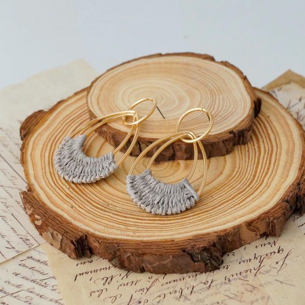 Raffia Hoop Earrings for Women Fun Boho Summer Beach Earrings Lightweight Handmade Straw Wicker Rattan Dangle Earrings Statement Geometric Round Drop Earrings - Image 16