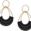 Raffia Hoop Earrings for Women Fun Boho Summer Beach Earrings Lightweight Handmade Straw Wicker Rattan Dangle Earrings Statement Geometric Round Drop Earrings - Image 19