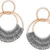 Raffia Hoop Earrings for Women Fun Boho Summer Beach Earrings Lightweight Handmade Straw Wicker Rattan Dangle Earrings Statement Geometric Round Drop Earrings - Image 24