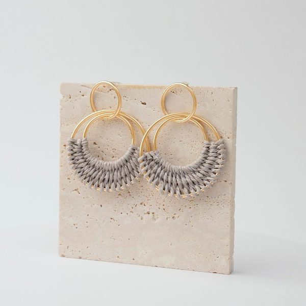 Raffia Hoop Earrings for Women Fun Boho Summer Beach Earrings Lightweight Handmade Straw Wicker Rattan Dangle Earrings Statement Geometric Round Drop Earrings - Image 27
