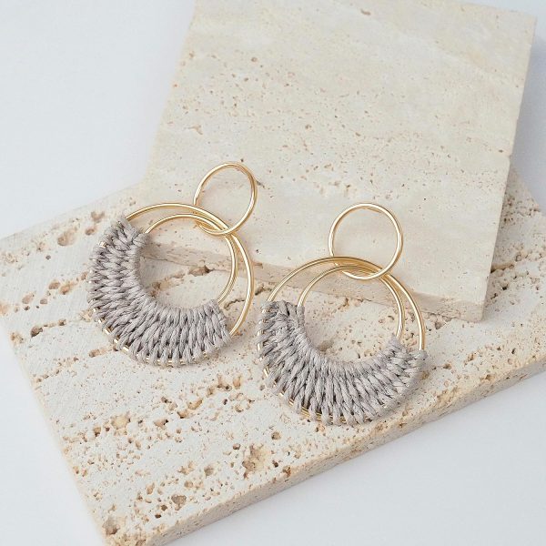 Raffia Hoop Earrings for Women Fun Boho Summer Beach Earrings Lightweight Handmade Straw Wicker Rattan Dangle Earrings Statement Geometric Round Drop Earrings - Image 29