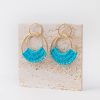 Raffia Hoop Earrings for Women Fun Boho Summer Beach Earrings Lightweight Handmade Straw Wicker Rattan Dangle Earrings Statement Geometric Round Drop Earrings - Image 33
