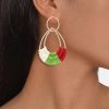Raffia Hoop Earrings for Women Fun Boho Summer Beach Earrings Lightweight Handmade Straw Wicker Rattan Dangle Earrings Statement Geometric Round Drop Earrings - Image 38
