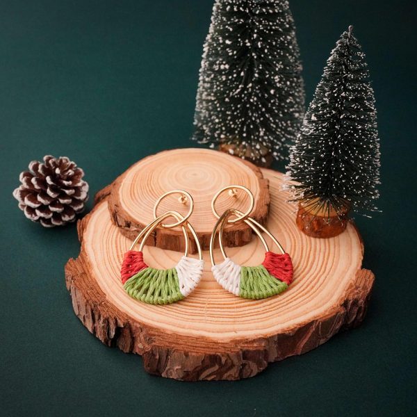 Raffia Hoop Earrings for Women Fun Boho Summer Beach Earrings Lightweight Handmade Straw Wicker Rattan Dangle Earrings Statement Geometric Round Drop Earrings - Image 40
