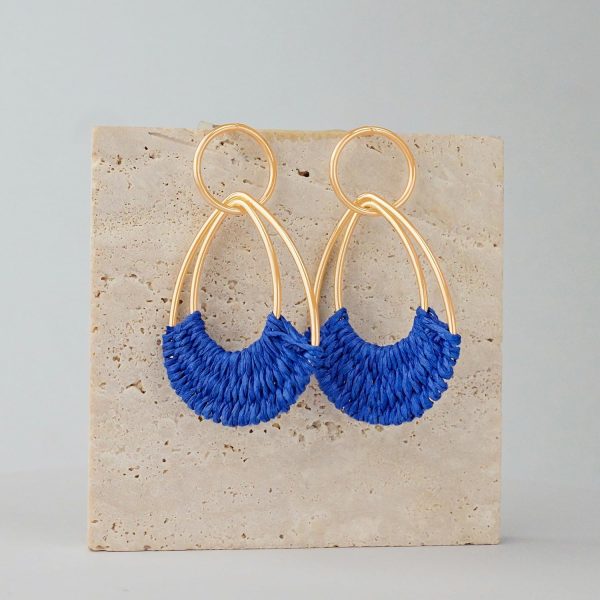 Raffia Hoop Earrings for Women Fun Boho Summer Beach Earrings Lightweight Handmade Straw Wicker Rattan Dangle Earrings Statement Geometric Round Drop Earrings - Image 53