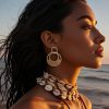Raffia Hoop Earrings for Women Fun Boho Summer Beach Earrings Lightweight Handmade Straw Wicker Rattan Dangle Earrings Statement Geometric Round Drop Earrings - Image 56