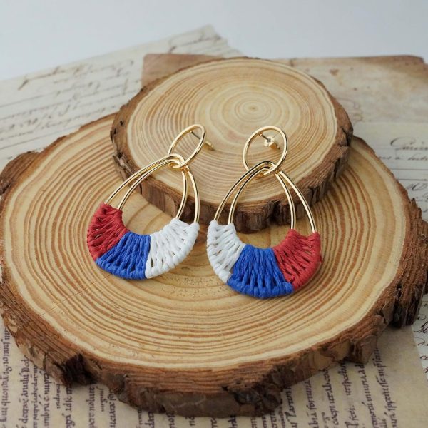 Raffia Hoop Earrings for Women Fun Boho Summer Beach Earrings Lightweight Handmade Straw Wicker Rattan Dangle Earrings Statement Geometric Round Drop Earrings - Image 64