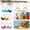 Raffia Hoop Earrings for Women Fun Boho Summer Beach Earrings Lightweight Handmade Straw Wicker Rattan Dangle Earrings Statement Geometric Round Drop Earrings - Image 65