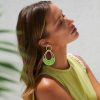 Raffia Hoop Earrings for Women Fun Boho Summer Beach Earrings Lightweight Handmade Straw Wicker Rattan Dangle Earrings Statement Geometric Round Drop Earrings - Image 69