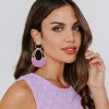 Raffia Hoop Earrings for Women Fun Boho Summer Beach Earrings Lightweight Handmade Straw Wicker Rattan Dangle Earrings Statement Geometric Round Drop Earrings - Image 74