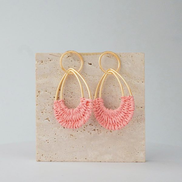 Raffia Hoop Earrings for Women Fun Boho Summer Beach Earrings Lightweight Handmade Straw Wicker Rattan Dangle Earrings Statement Geometric Round Drop Earrings - Image 81