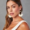 Raffia Hoop Earrings for Women Fun Boho Summer Beach Earrings Lightweight Handmade Straw Wicker Rattan Dangle Earrings Statement Geometric Round Drop Earrings - Image 84
