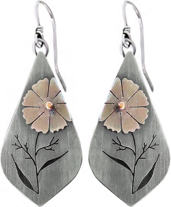 Boho Earrings, Statement Earrings, Teardrop Sunflower Earrings, Dangle Ethnic Earrings for Women, Handmade Bohemian Trendy Boho Vintage Jewelry - Image 9
