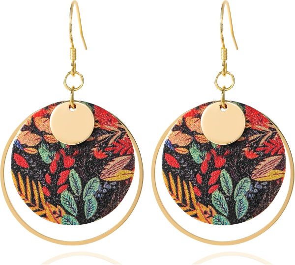 Boho Earrings, Statement Earrings, Teardrop Sunflower Earrings, Dangle Ethnic Earrings for Women, Handmade Bohemian Trendy Boho Vintage Jewelry - Image 10