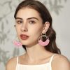 Raffia Hoop Earrings for Women Fun Boho Summer Beach Earrings Lightweight Handmade Straw Wicker Rattan Dangle Earrings Statement Geometric Round Drop Earrings - Image 93