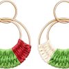 Raffia Hoop Earrings for Women Fun Boho Summer Beach Earrings Lightweight Handmade Straw Wicker Rattan Dangle Earrings Statement Geometric Round Drop Earrings - Image 94