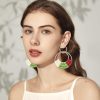 Raffia Hoop Earrings for Women Fun Boho Summer Beach Earrings Lightweight Handmade Straw Wicker Rattan Dangle Earrings Statement Geometric Round Drop Earrings - Image 95