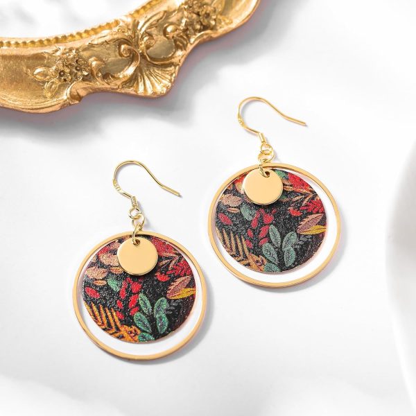 Boho Earrings, Statement Earrings, Teardrop Sunflower Earrings, Dangle Ethnic Earrings for Women, Handmade Bohemian Trendy Boho Vintage Jewelry - Image 17