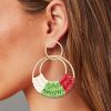 Raffia Hoop Earrings for Women Fun Boho Summer Beach Earrings Lightweight Handmade Straw Wicker Rattan Dangle Earrings Statement Geometric Round Drop Earrings - Image 96