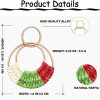 Raffia Hoop Earrings for Women Fun Boho Summer Beach Earrings Lightweight Handmade Straw Wicker Rattan Dangle Earrings Statement Geometric Round Drop Earrings - Image 100