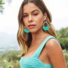 Raffia Hoop Earrings for Women Fun Boho Summer Beach Earrings Lightweight Handmade Straw Wicker Rattan Dangle Earrings Statement Geometric Round Drop Earrings - Image 108
