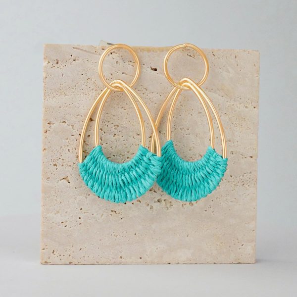 Raffia Hoop Earrings for Women Fun Boho Summer Beach Earrings Lightweight Handmade Straw Wicker Rattan Dangle Earrings Statement Geometric Round Drop Earrings - Image 110