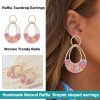 Raffia Hoop Earrings for Women Fun Boho Summer Beach Earrings Lightweight Handmade Straw Wicker Rattan Dangle Earrings Statement Geometric Round Drop Earrings - Image 114