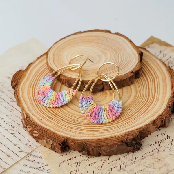 Raffia Hoop Earrings for Women Fun Boho Summer Beach Earrings Lightweight Handmade Straw Wicker Rattan Dangle Earrings Statement Geometric Round Drop Earrings - Image 116
